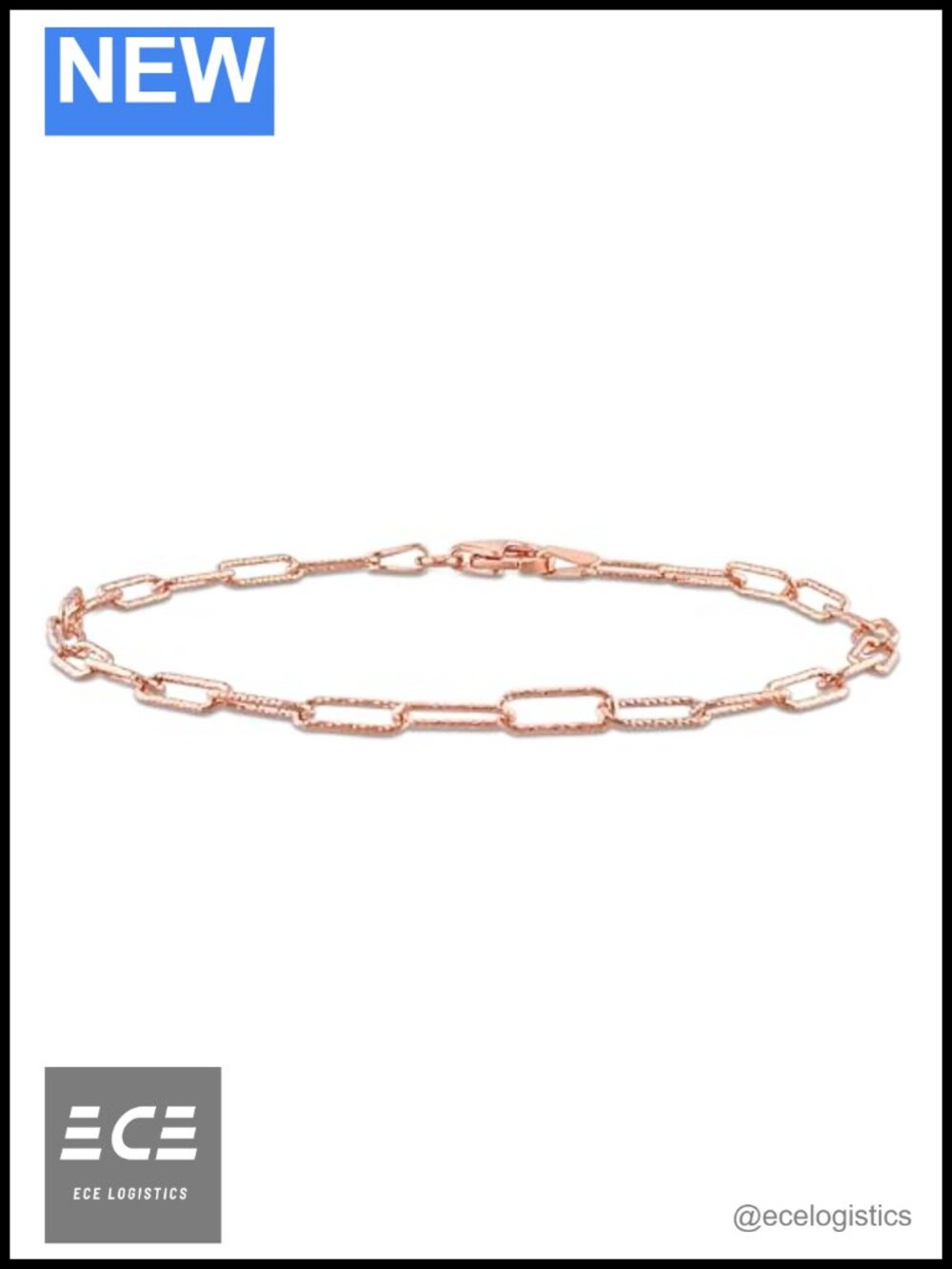 Italian 925 Sterling Silver Paperclip Chain Bracelet